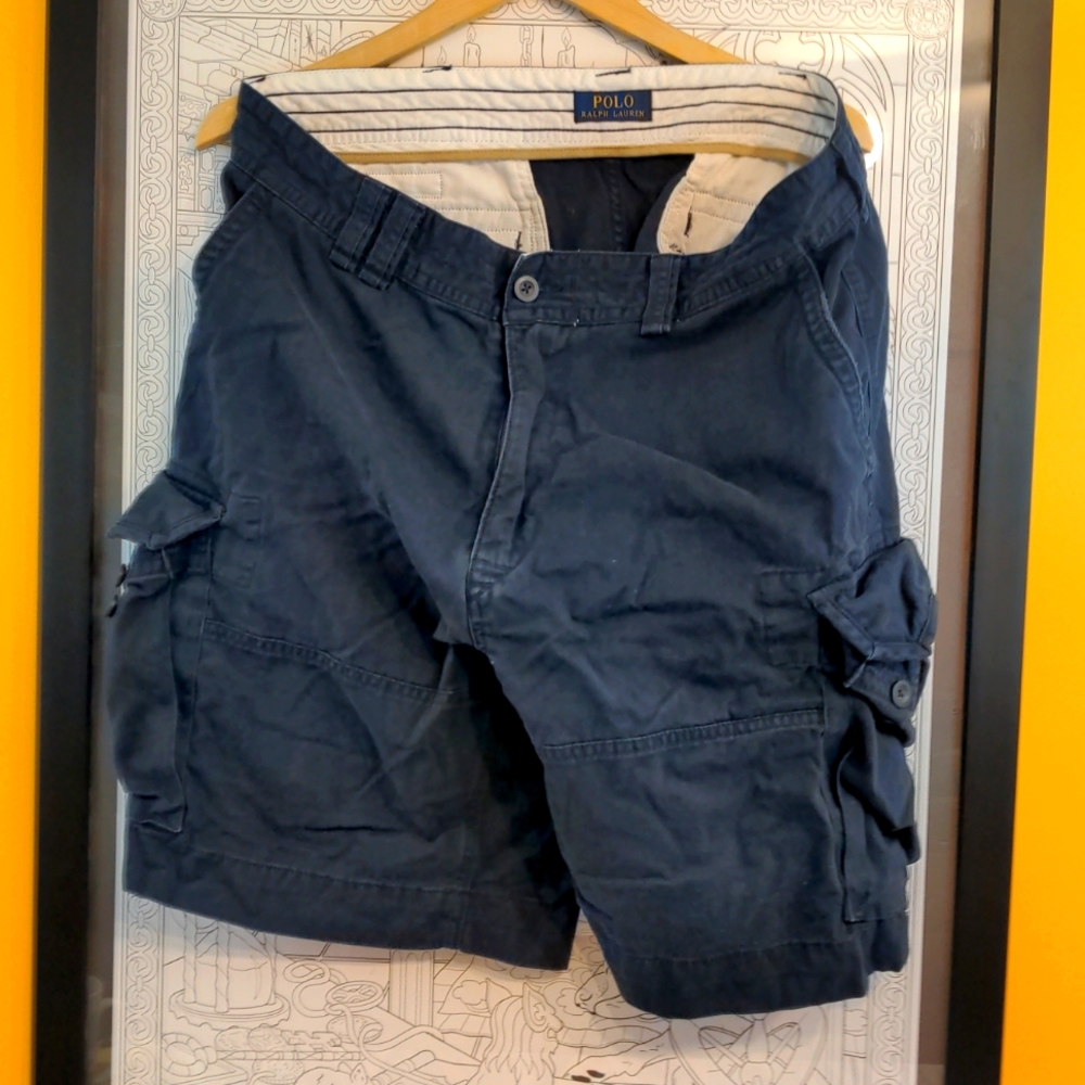 Sz 38 Ralph Lauren Polo Men's Cargo Shorts Dark Blue
